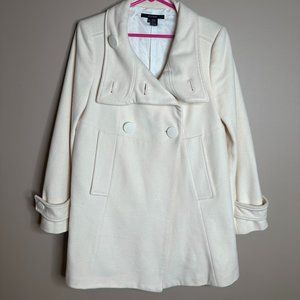 Medium Women's Zara Cream Wool Blend Winter Coat